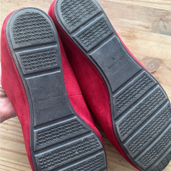 Sun + Stone Red Flats Classic Loafers - Picture 5 of 6